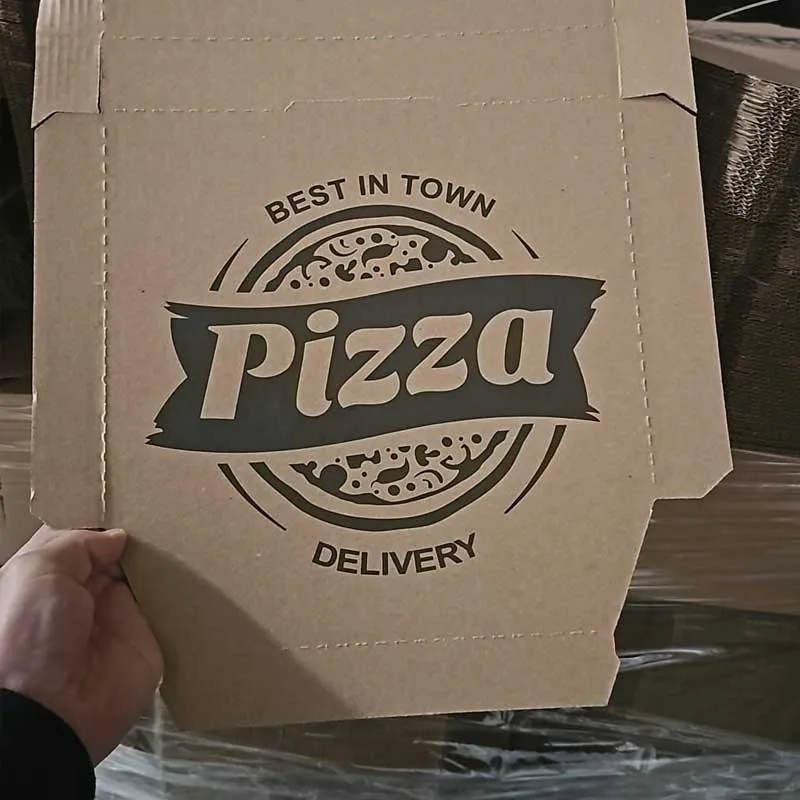 100 Boîtes à pizza kraft 29x29 cm coins cassés