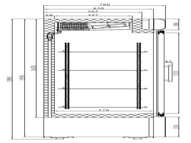 Armoire à boissons vitrée négative