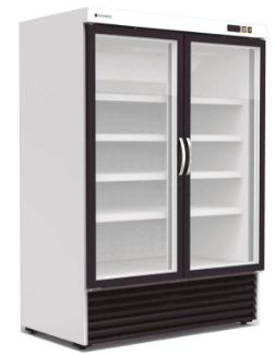 Armoire Gourmet Blanc 2 portes vitrees negative