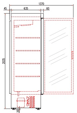 Armoire gourmet 3 portes vitrées positive extérieur blanc intérieur inox