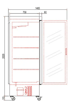 Armoire refrigeree UR 82 positif 3 portes vitree