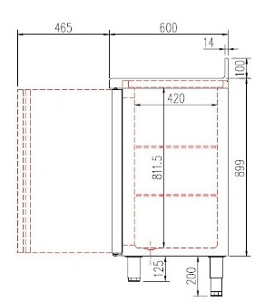 Arrière bar positif 2 portes et 2 tiroirs neutres 325 L