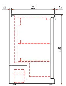 Arriere-bar positif 2 portes pleines battantes