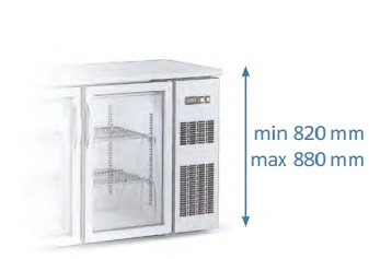 Arrière-bar positif 2 portes pleines battantes 325 L