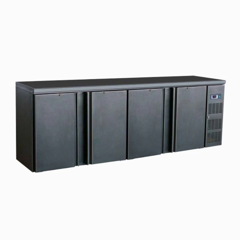 ARRIÈRE BAR RÉFRIGÉRÉE NOIR 4 PORTES *TRANSPORT SUR DEMANDE*