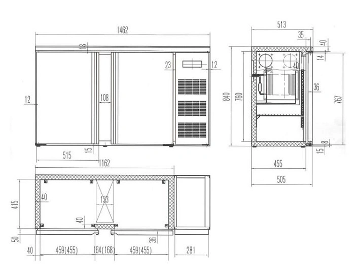 Arrière de bar 2 portes - 277L