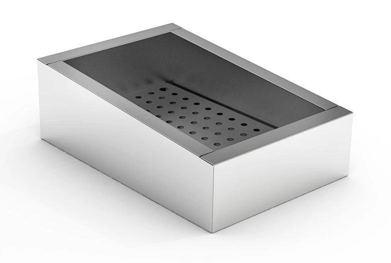 BAC À GLACE PILÉE INCLINÉ 1/1 GN AISI 304 VIDANGE CÔTÉ FONCTIONNEMENT