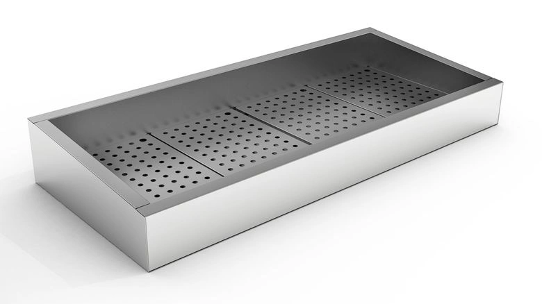 BAC À GLACE PILÉE INCLINÉ 4/1 GN AISI 304 VIDANGE CÔTÉ FONCTIONNEMENT