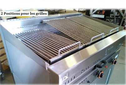 Barbecue gaz a pierre volcanique sur meuble 1000