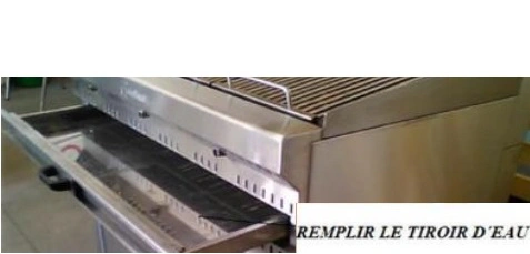 Barbecue gaz a pierre volcanique sur meuble 1300