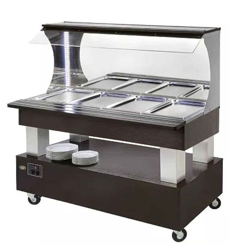 Buffet salad’bar mural chauffant – 4 bacs GN 1/1