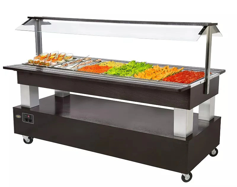Buffet salad’bar traversant réfrigéré – 6 bacs GN 1/1