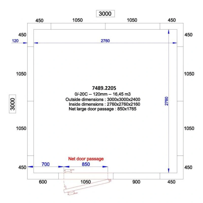 Chambre Froide Positive/Négative - Capacité 16.4 m³