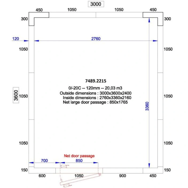Chambre Froide Positive/Négative - Capacité 20 m³