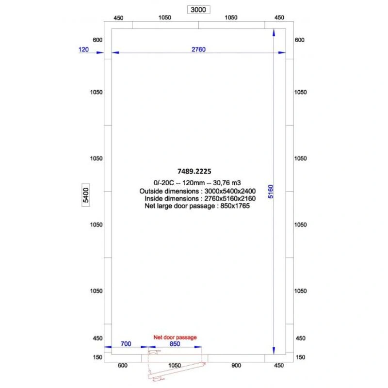Chambre Froide Positive/Négative - Capacité 30.7 m³