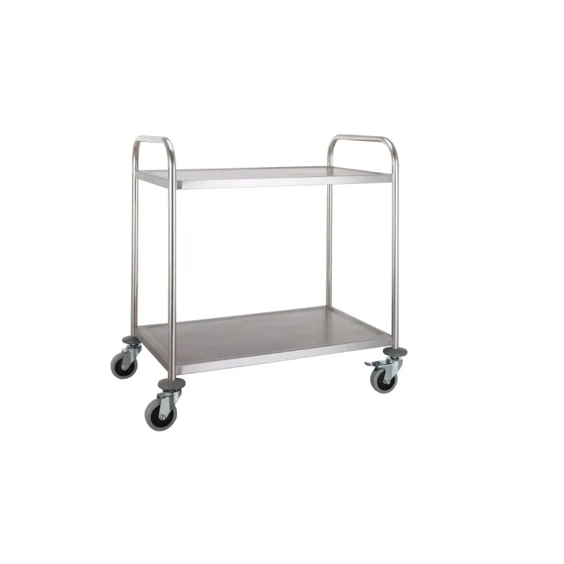 CHARIOT DE SERVICE 2 NIVEAUX EN INOX 600/1000