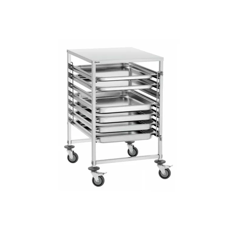 Chariot glissières avec table 7 niveaux GN 2/1