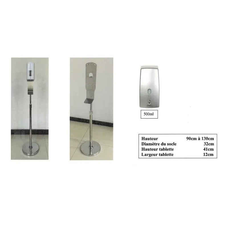 Colonne de désinfection 500ml avec distributeur