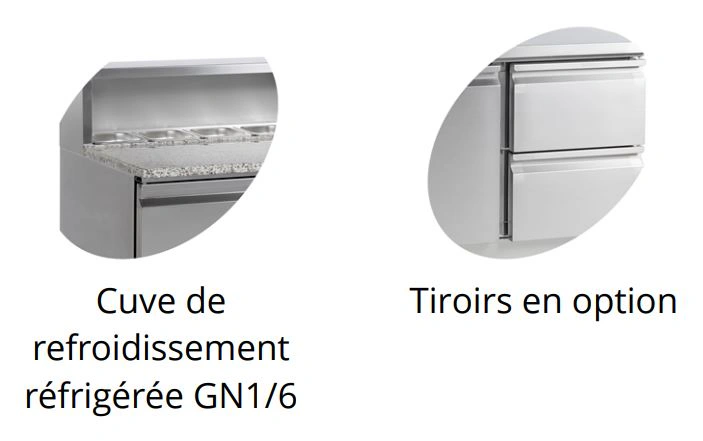 Comptoir à pizza GN1/6 - 225L
