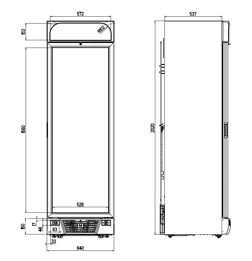 Congélateur 1 porte 382L