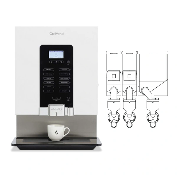 Distributeur café 3 bacs 9.7 L OPTIVEND ANIMO