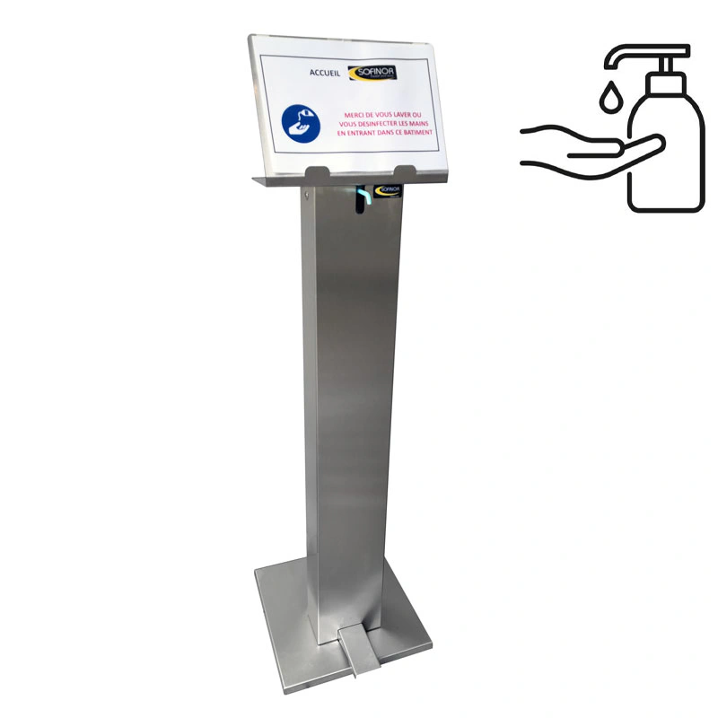 DISTRIBUTEUR DE GEL HYDROALCOOLIQUE A PÉDALE