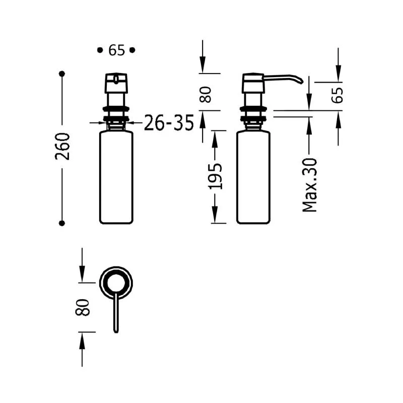 Distributeur de savon à pompe 300 ml – compact