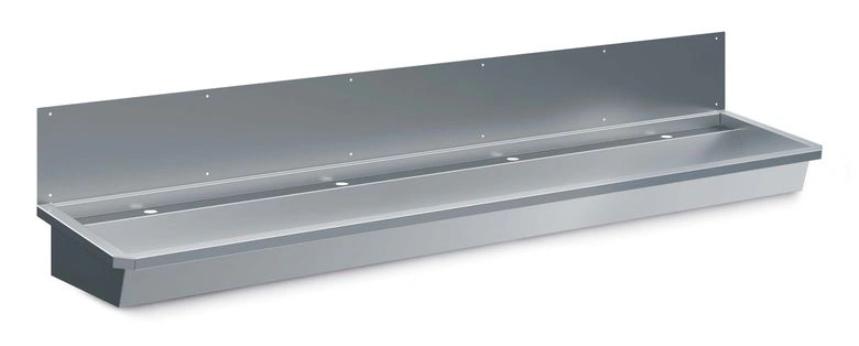 ÉVIER INOX 1 ROBINET 2400MM BOUCHON DE VIDANGE ET COUVERCLE ANTI-ÉCLABOUSSURES INCLUS