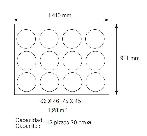 Four à pizza élèctrique 12 pizzas 3 plaques