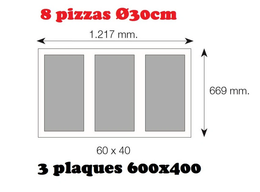 Four à pizza élèctrique 8 pizzas 3 plaques