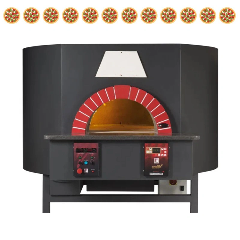 Four à pizza rotatif gaz et bois 12 pizzas