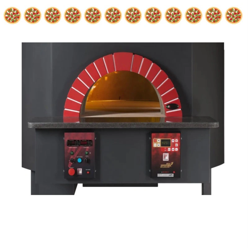 Four à pizza rotatif gaz et bois 12 pizzas