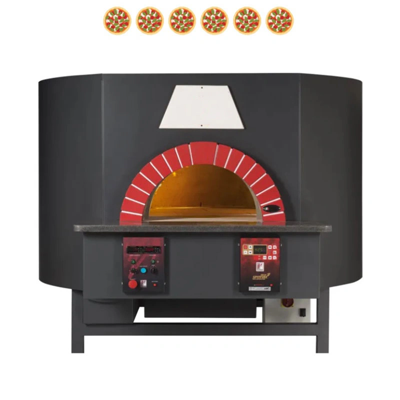 Four à pizza rotatif gaz et bois 6 pizzas
