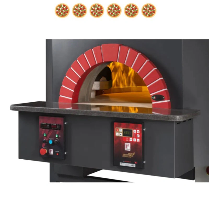 Four à pizza rotatif gaz et bois 6 pizzas