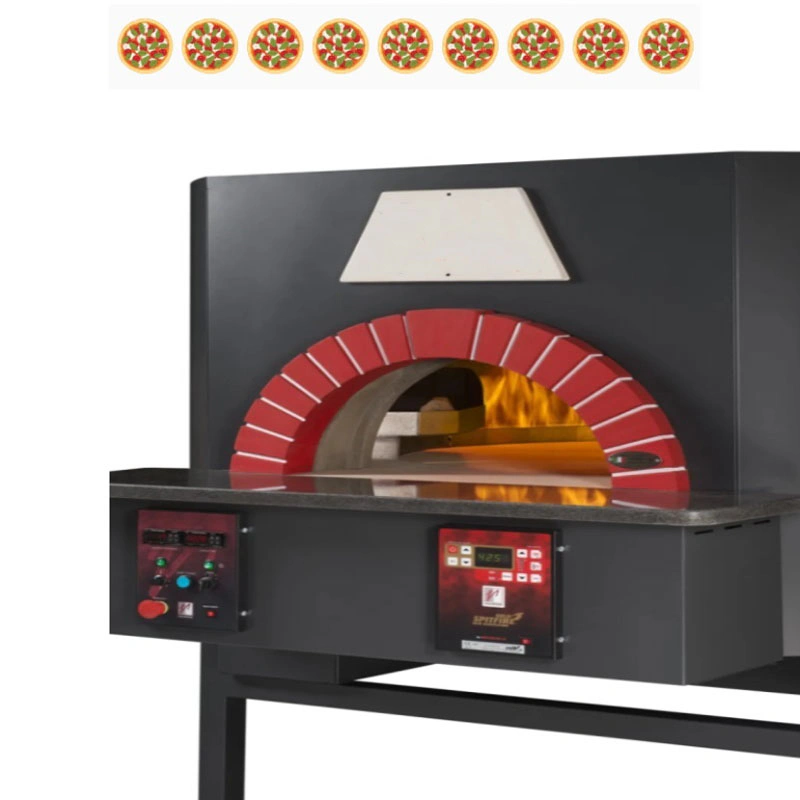 Four à pizza rotatif mixte Bois et Gaz 9 pizzas