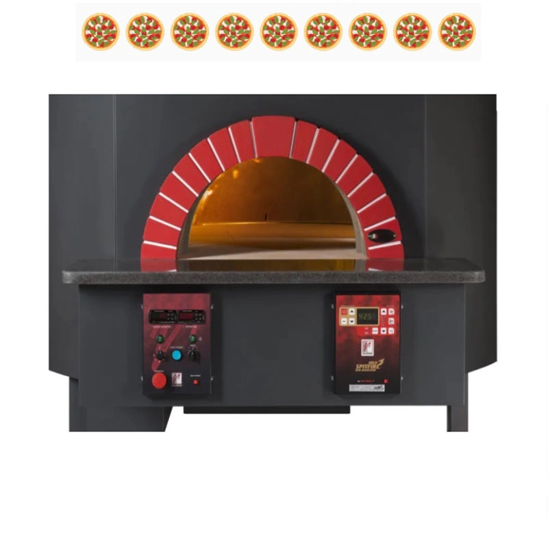 Four à pizza rotatif mixte Bois et Gaz 9 pizzas