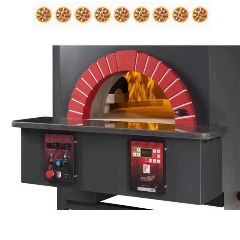 Four à pizza rotatif mixte Bois et Gaz 9 pizzas