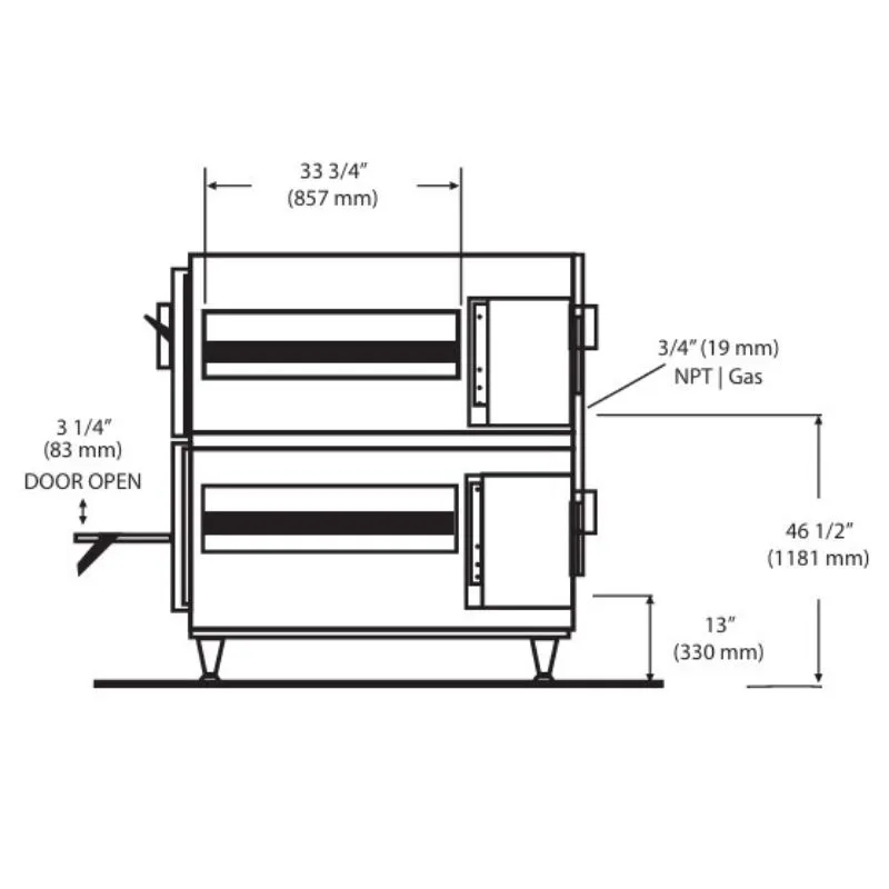 Four Convoyeur Gaz Tapis 80cm Double Étages