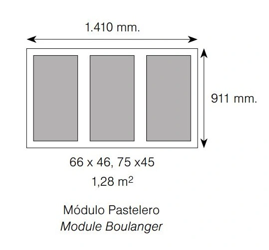 Four électrique à vapeur 3 plaques 760x460mm
