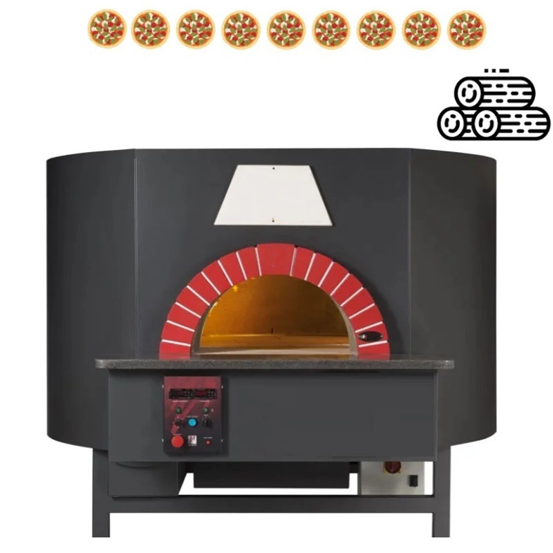 Four pizza rotatif à bois 130 cm 9 pizzas