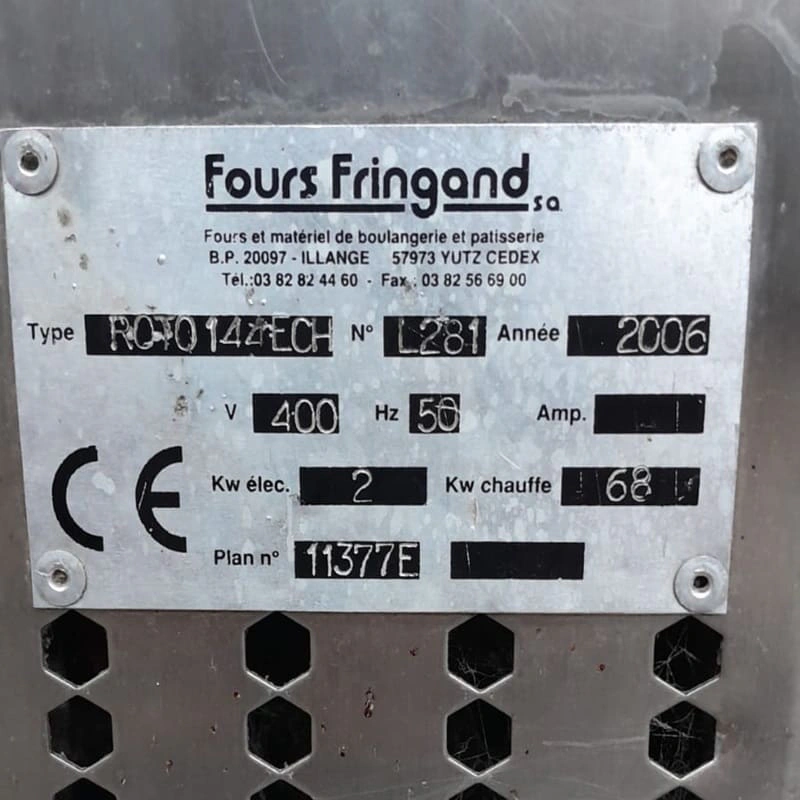 Four rotatif à gaz ou fioul 800X1000 d'Occasion