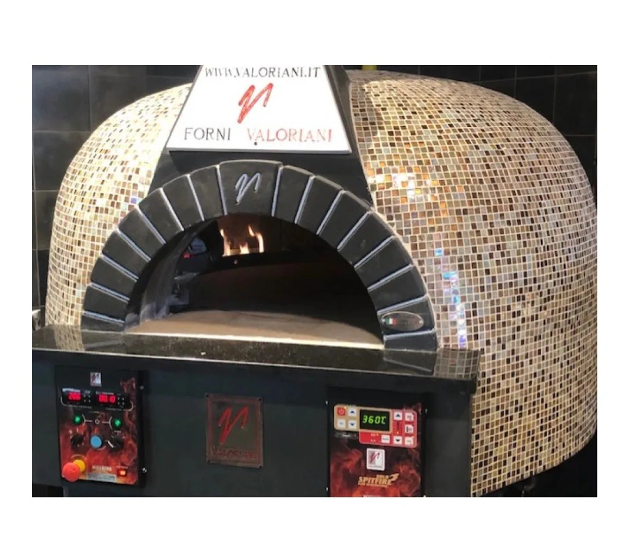 FOUR ROTATIF Bois et Gaz 12 pizzas finition coupole Blanc