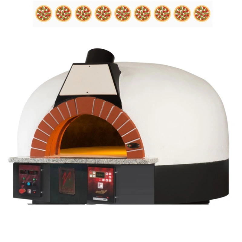 FOUR ROTATIF Bois et Gaz 9 pizzas finition coupole Blanc