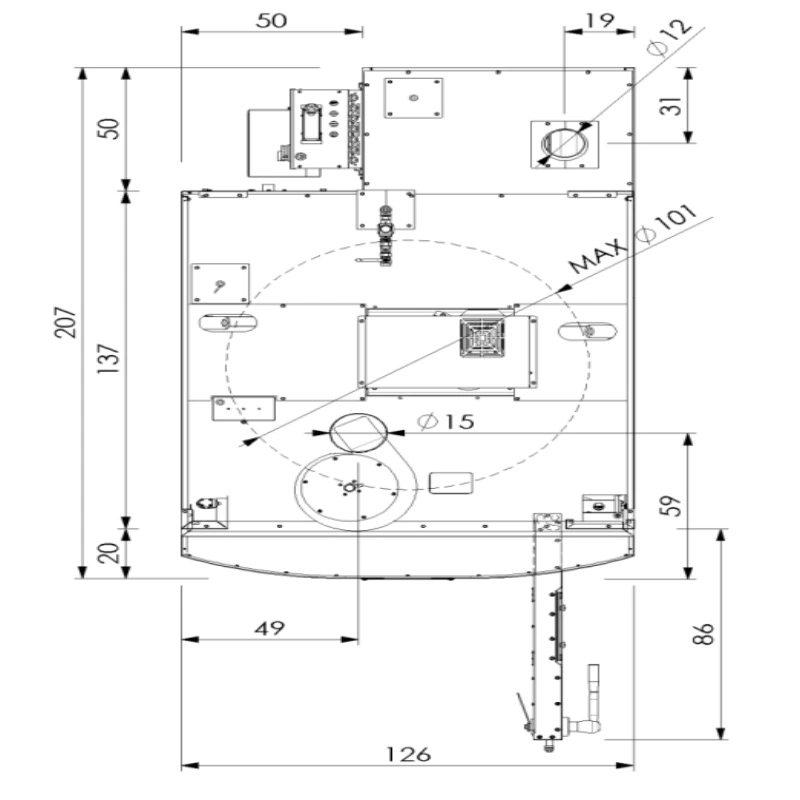 Four rotatif compact Gaz/Fioul 12 plaques 600x800