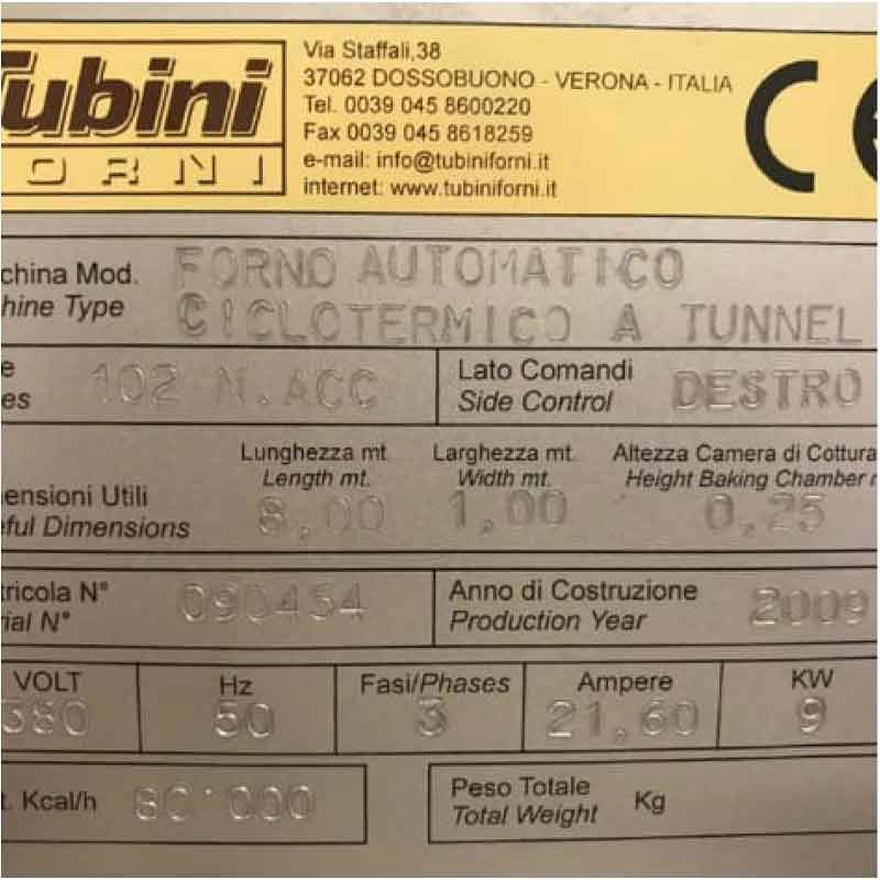 Four Tunnel Cyclothermique Automatique 102 N. ACC