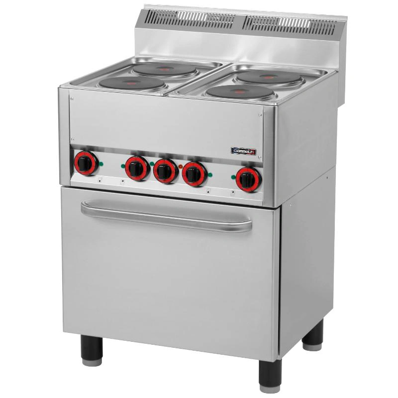 Fourneau électrique 4 feux avec four électrique ventilé GN 1/1 66