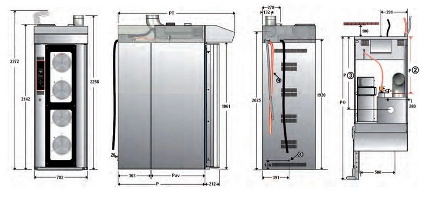 FOURS A CHARIOT FIXE ELECTRIQUE 400x600mm