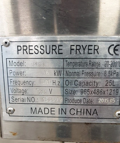 Friteuse a pression Gaz 25L