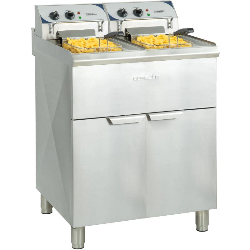 Friteuse électrique sur pieds 2 x 10 litres haut rendement