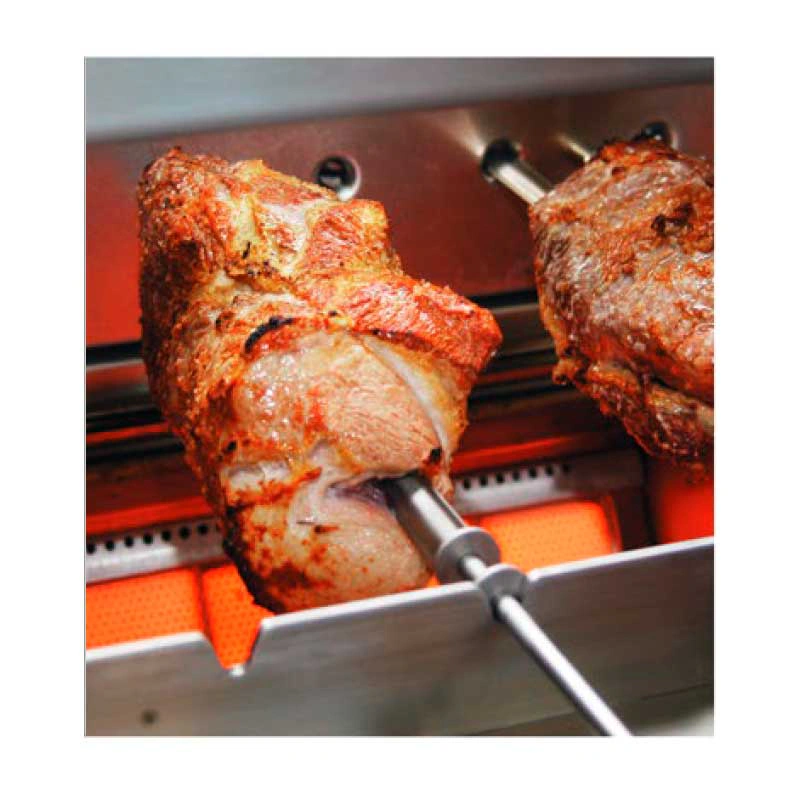 Gril rotatif à gaz inox 20 brochettes